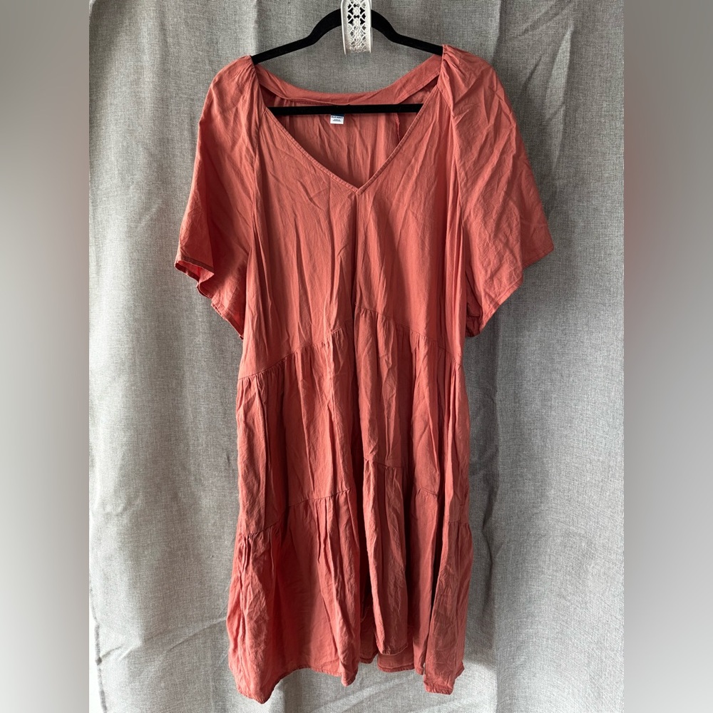 Women's V-Neck Rusty Rose Dress